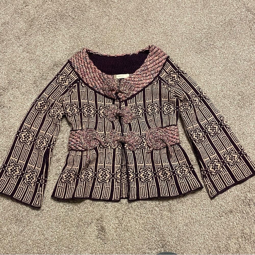 Anthropologie Multicolor Patterned Cardigan